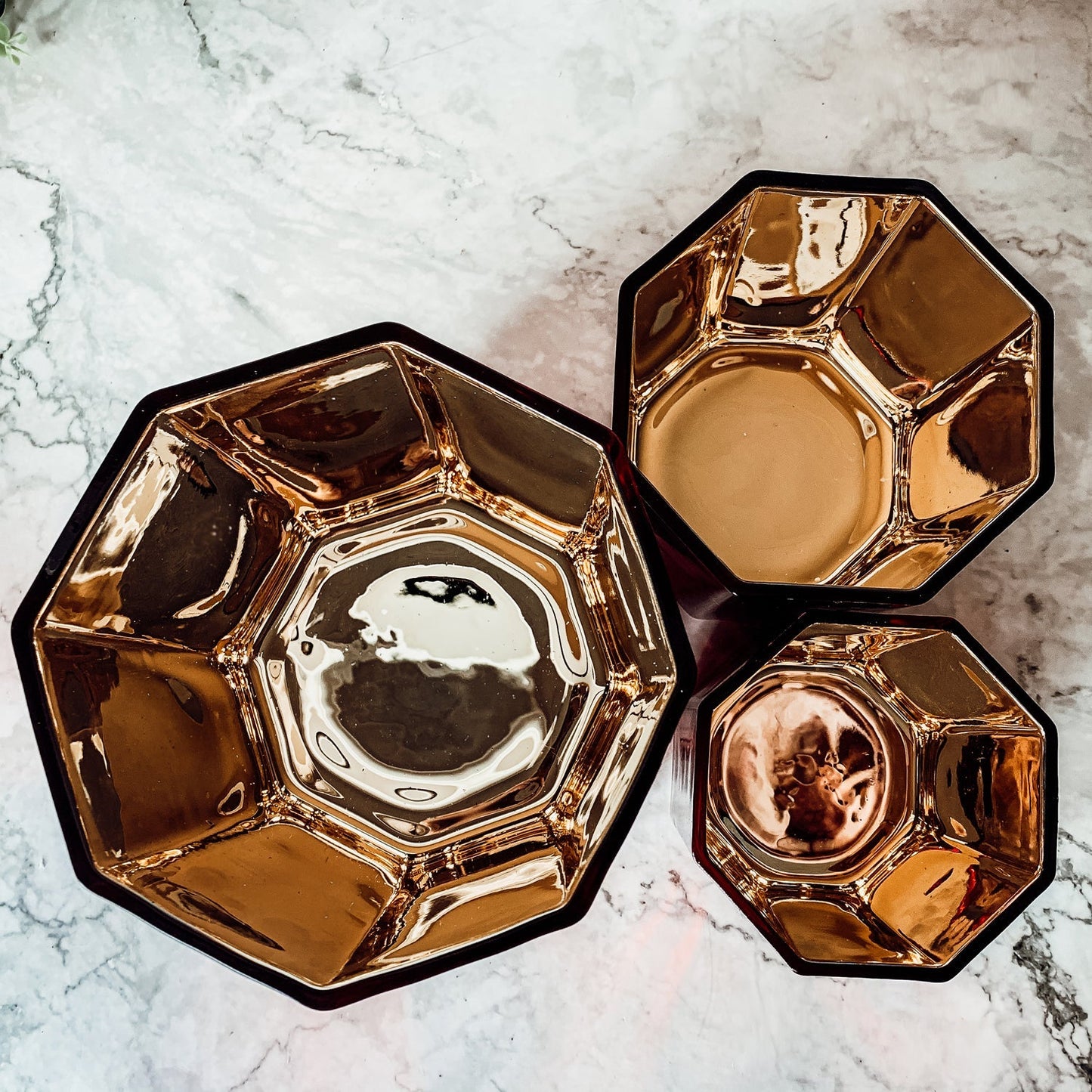 Red Gold Luxury Candle Holder Vase Set - Holiday Tea Light Decor