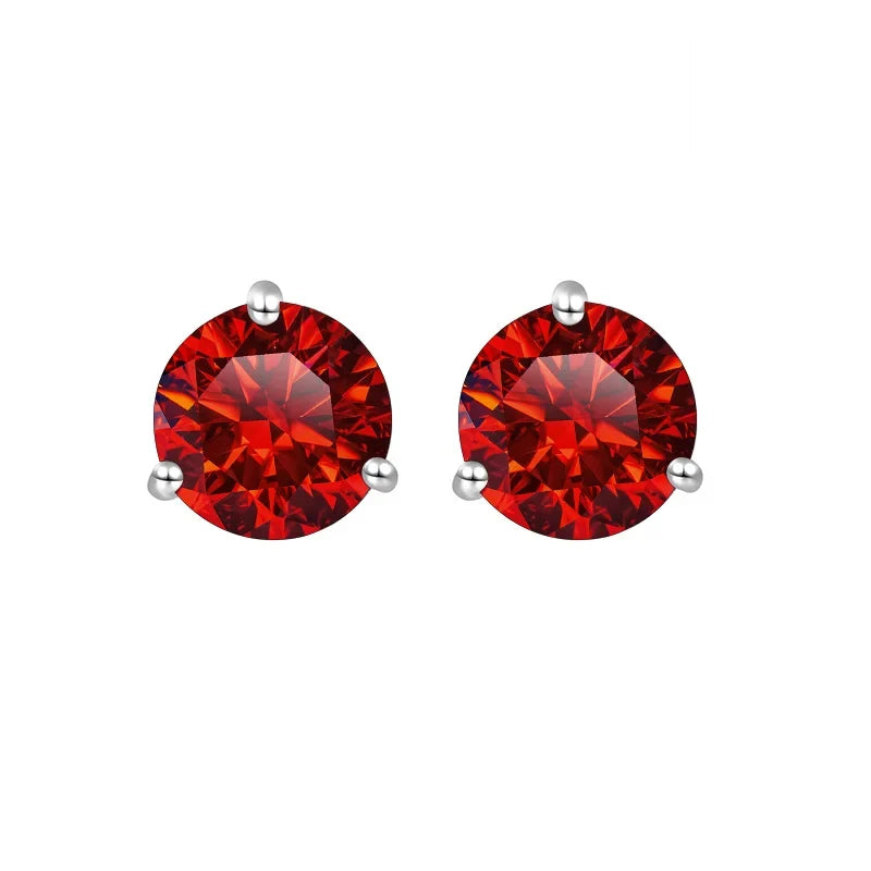 925 Sterling Silver Moissanite Stud Earrings 0.5CT 1CT Women Classic