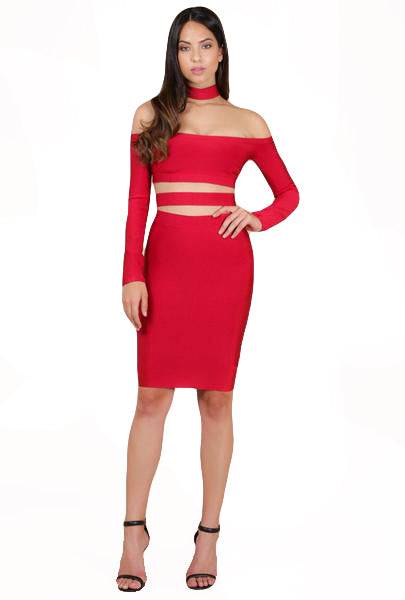 El vestido rojo ajustado