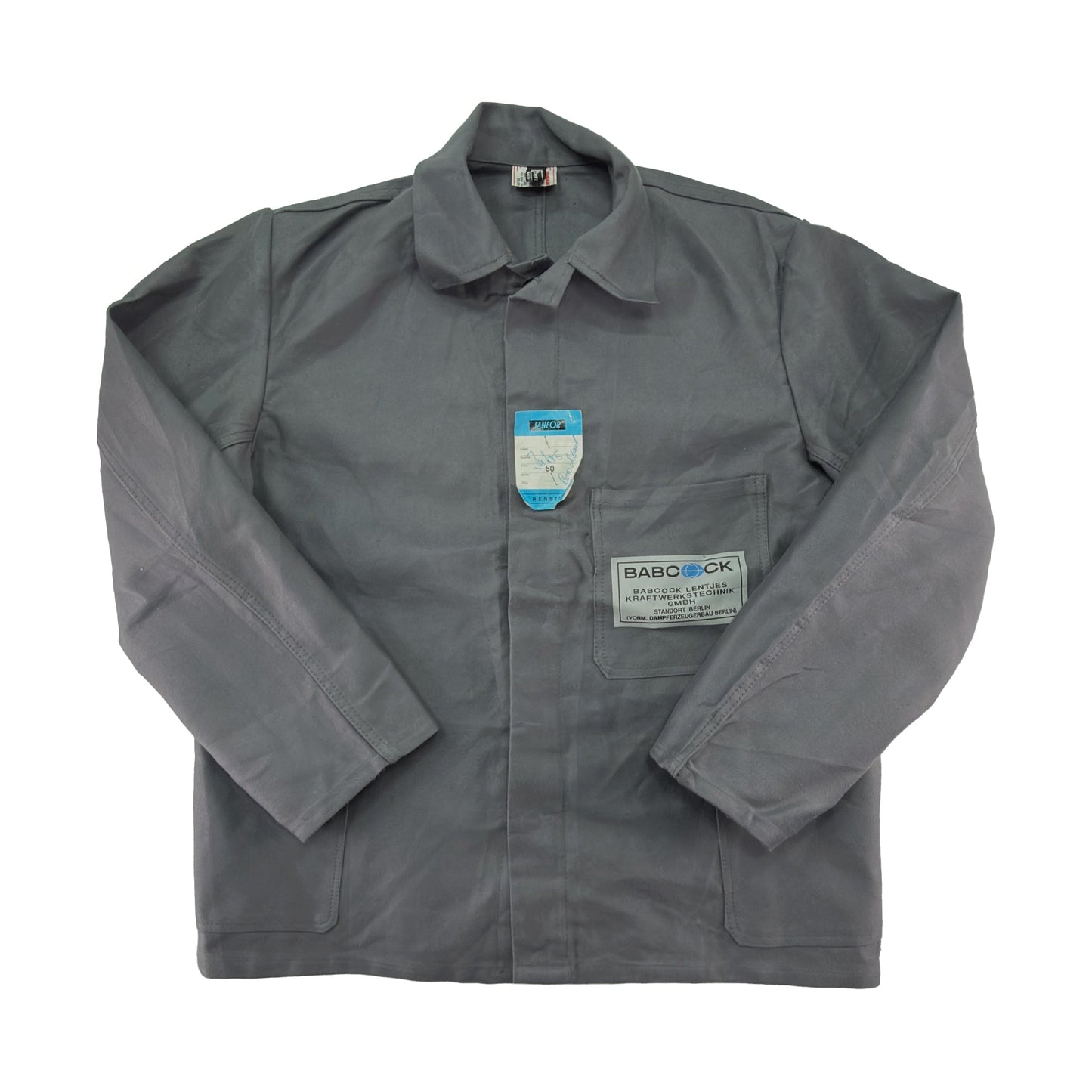 Vintage 90s Gray Rensing Moleskin German Work Jacket - Fire Resistant - Men's Medium-large