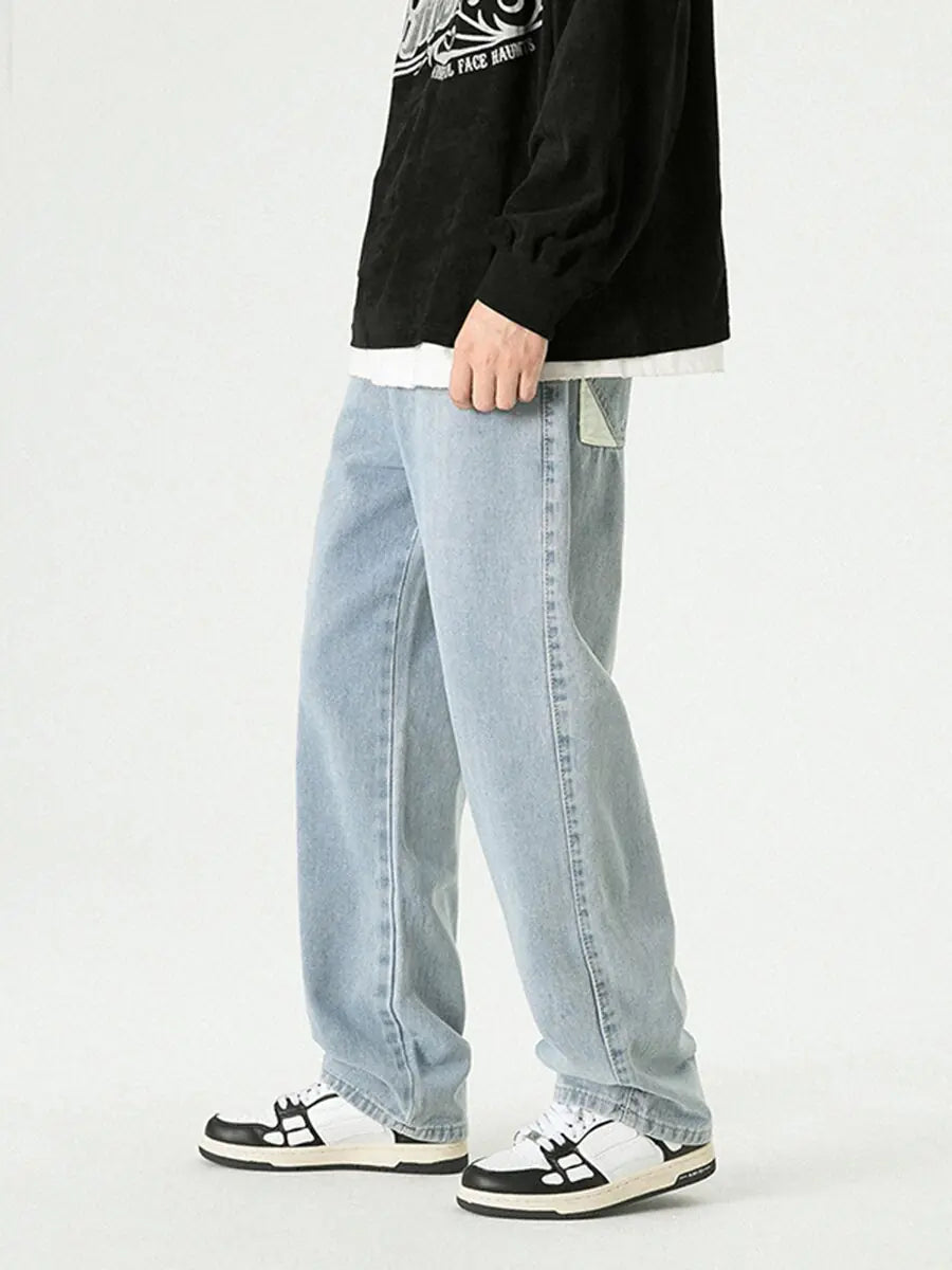 Retro Loose Straight Wide Leg Pants - # BOAA13410012