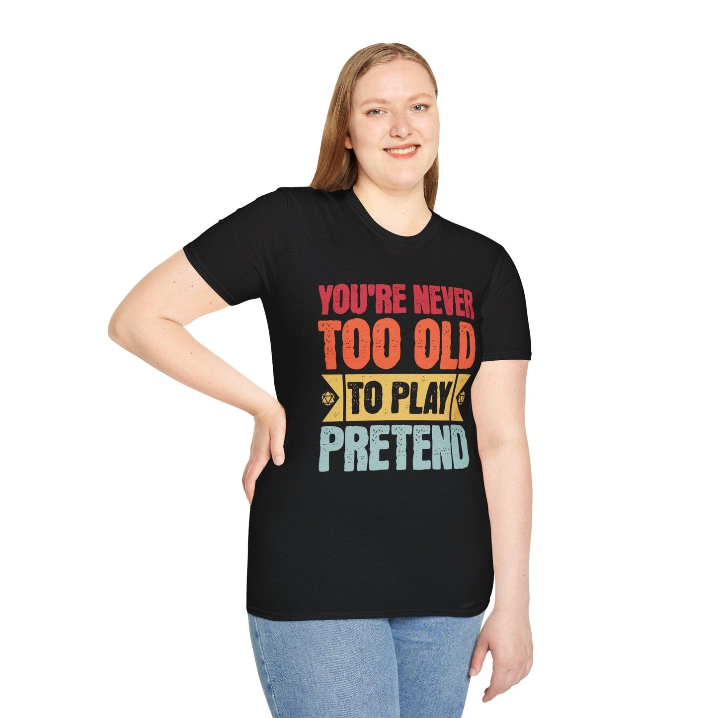 Camiseta Retro Nunca Demasiado Viejo Para Jugar a Fingir D&D