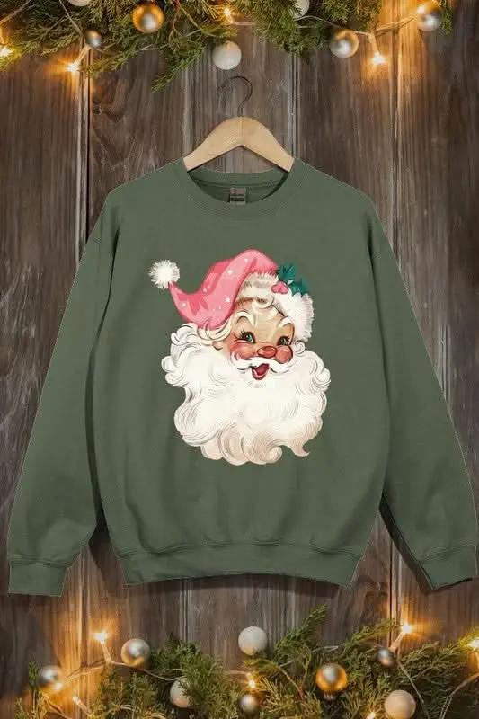 Jackets Color Bear Pink Santa Fleece Women's Cute Sweatshirt Warm & Cozy