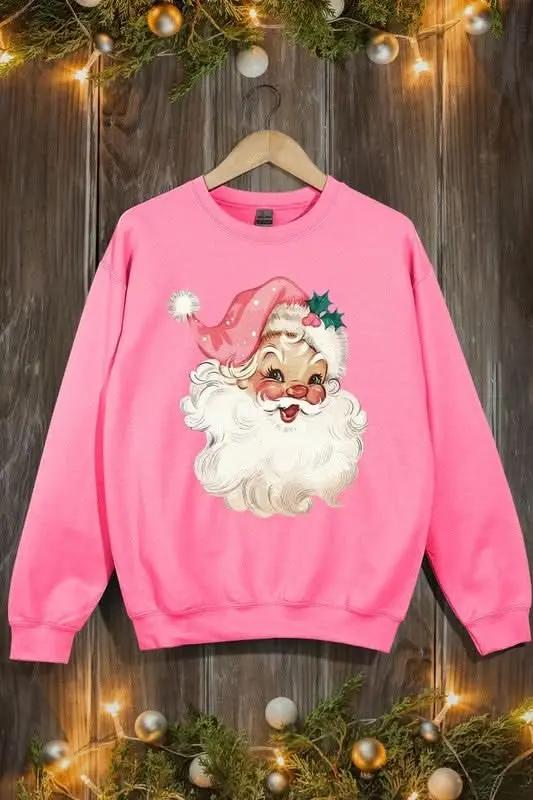 Jackets Color Bear Pink Santa Fleece Women's Cute Sweatshirt Warm & Cozy