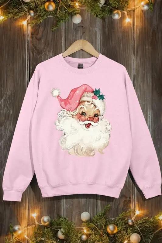 Jackets Color Bear Pink Santa Fleece Women's Cute Sweatshirt Warm & Cozy