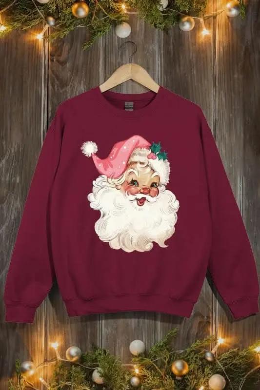 Jackets Color Bear Pink Santa Fleece Women's Cute Sweatshirt Warm & Cozy