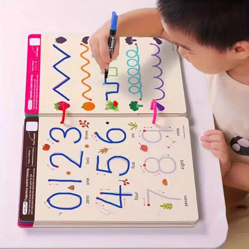 Reusable Magic Practice Workbook Set with Erasable Pen and Refills