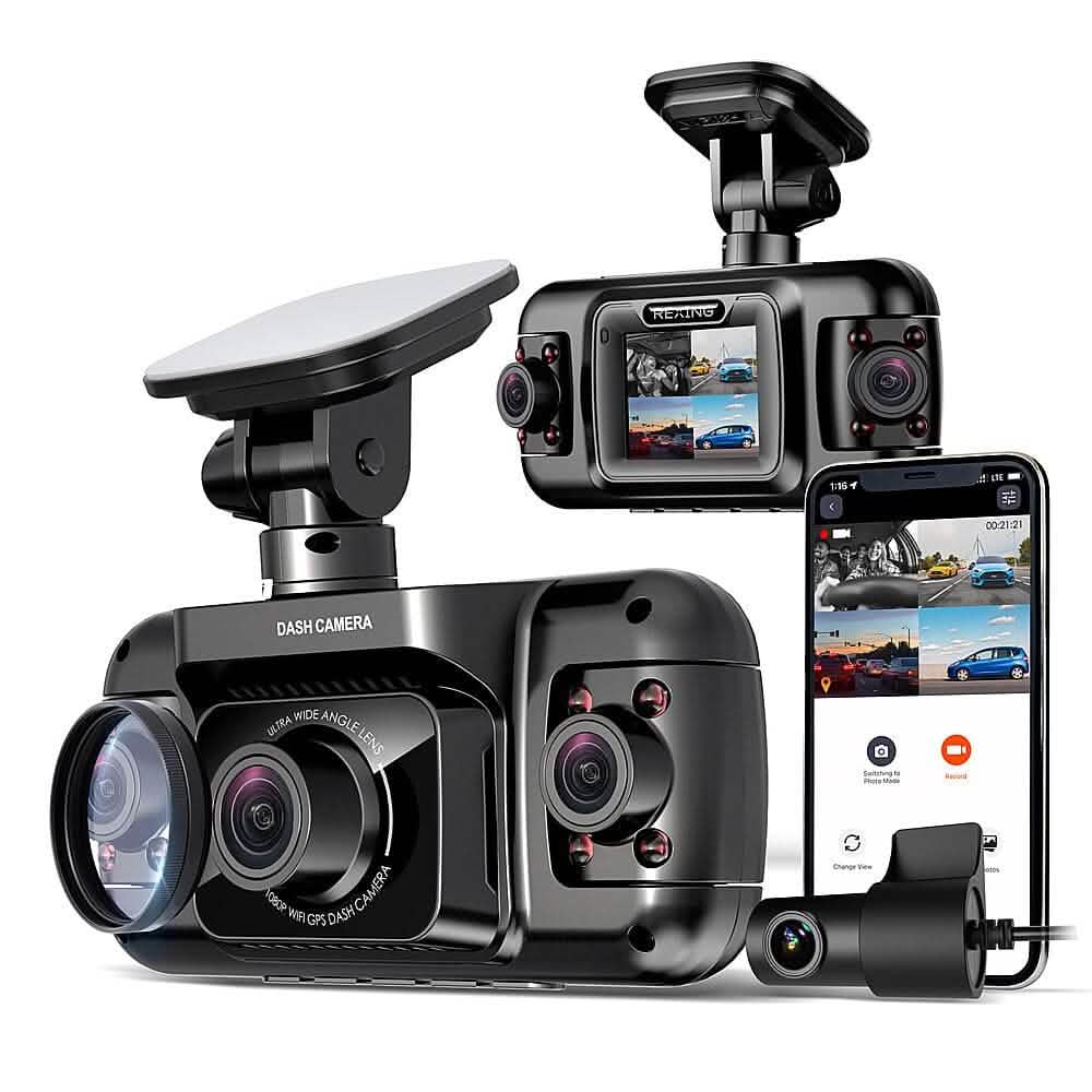 Rexing - R4 4 Channel Dash Cam with All Around 1080p Resolution, Wi-Fi, and GPS - Black  (Refurbished)