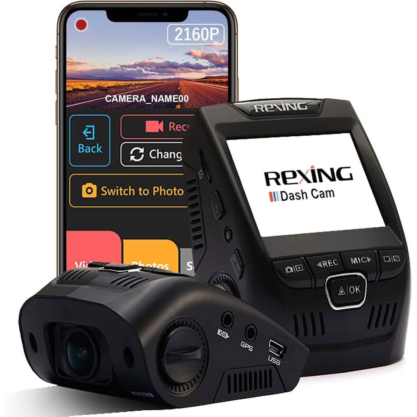 REXING V1 - 4K Ultra HD Car Dash Cam 2.4" LCD Screen  (Refurbished)