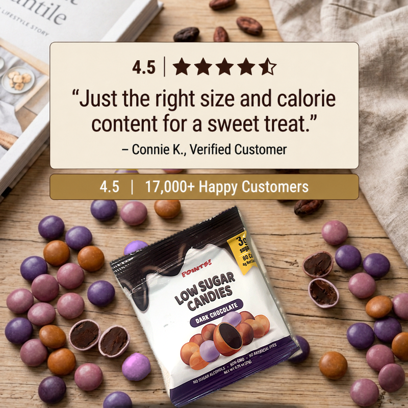 Caramelos de chocolate oscuro de bajo índice glucémico