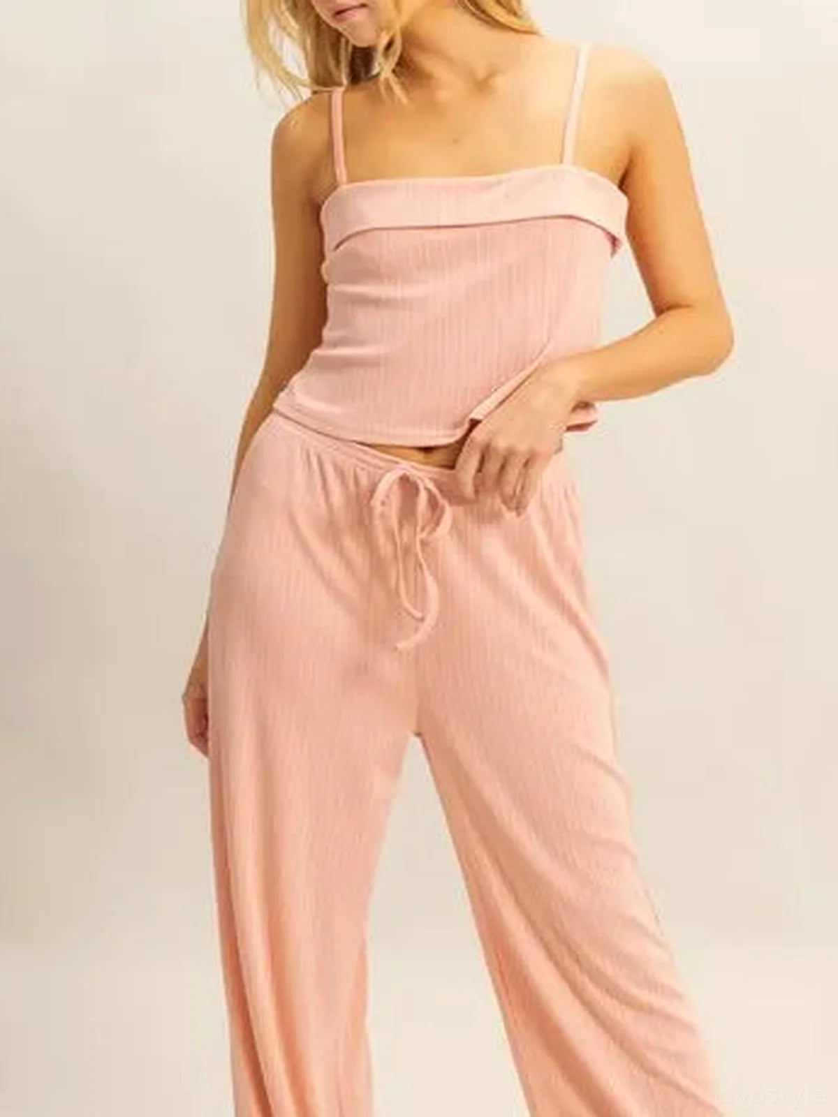 Rib Knit Cami Top and Pants Set