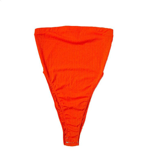 Body sin tirantes acanalado de corte alto - {2 colores disponibles}