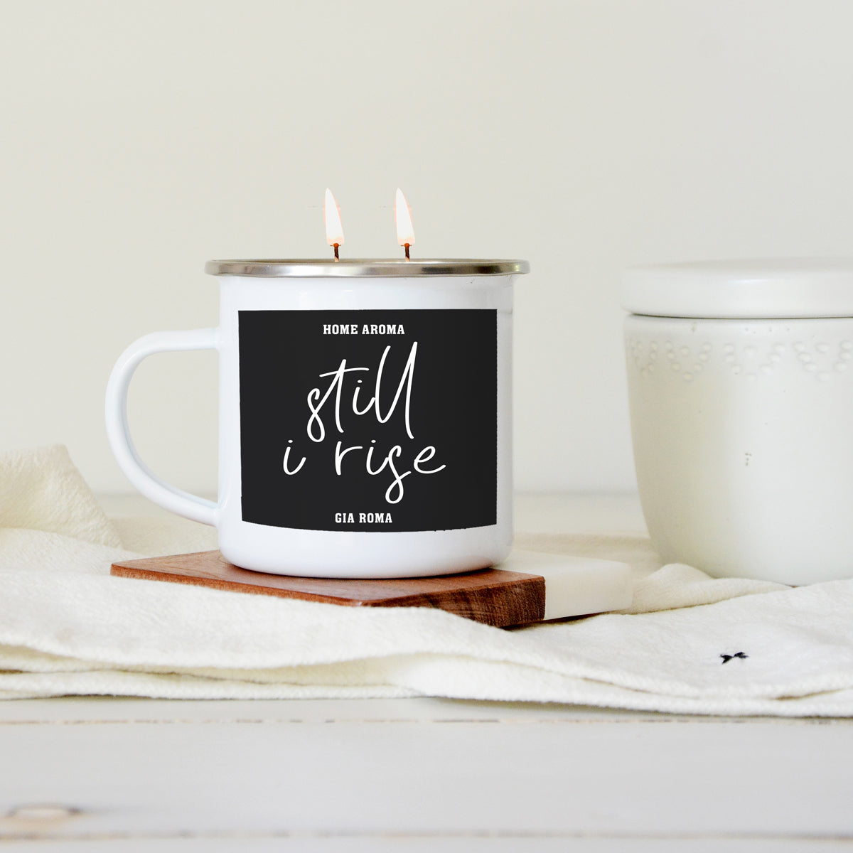 16oz Reusable Metal Candle Mug Scented Candle With Custom Label Color Option