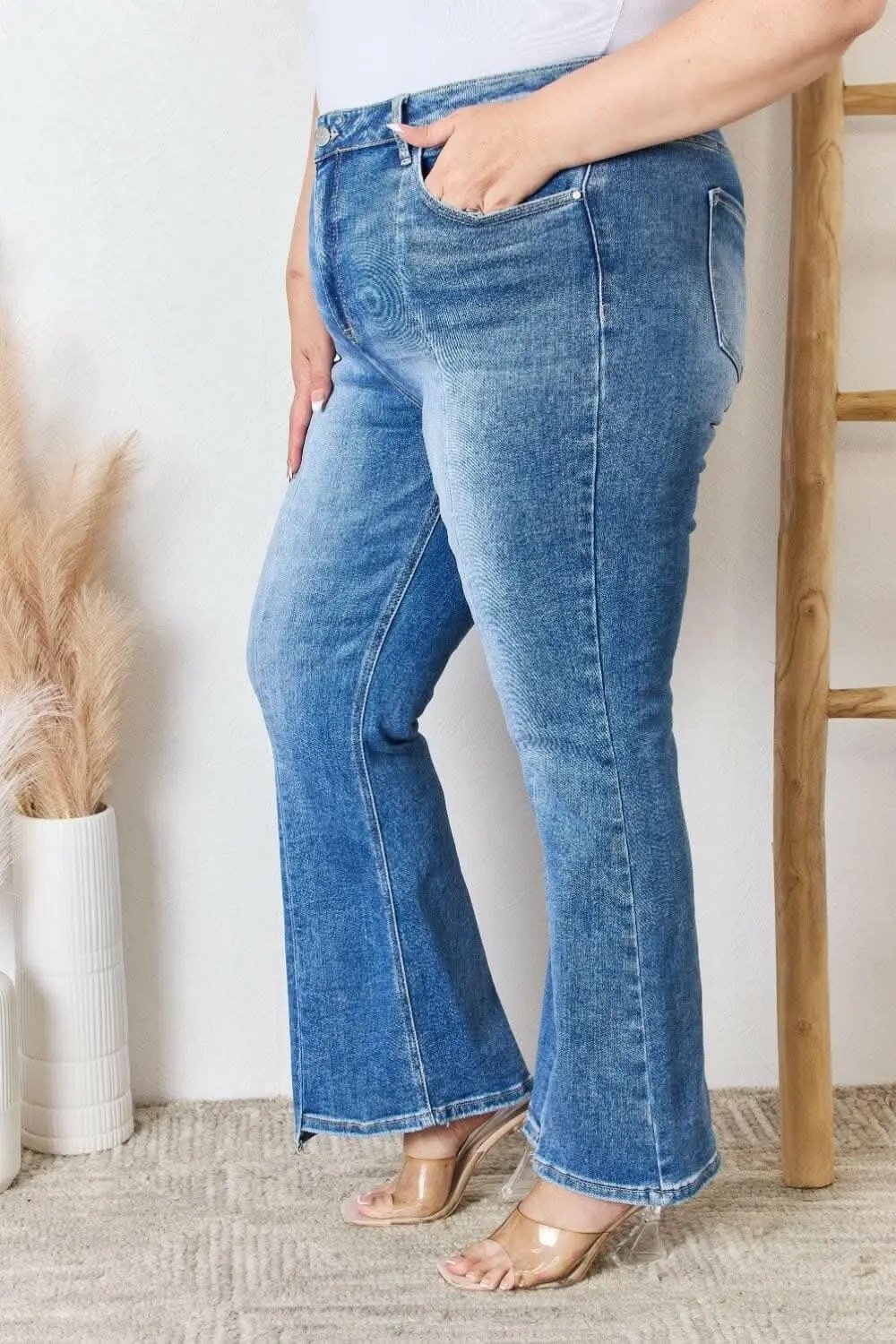 T-Shirts Trendsi Jeans & Denim Elevate Full Figure High Waist Ankle F