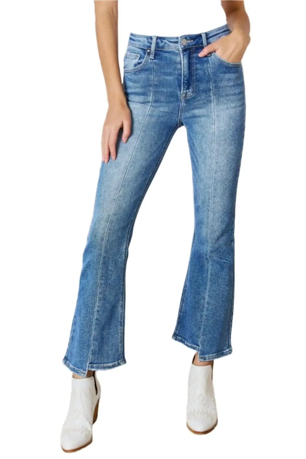 T-Shirts Trendsi Jeans & Denim Elevate Full Figure High Waist Ankle F