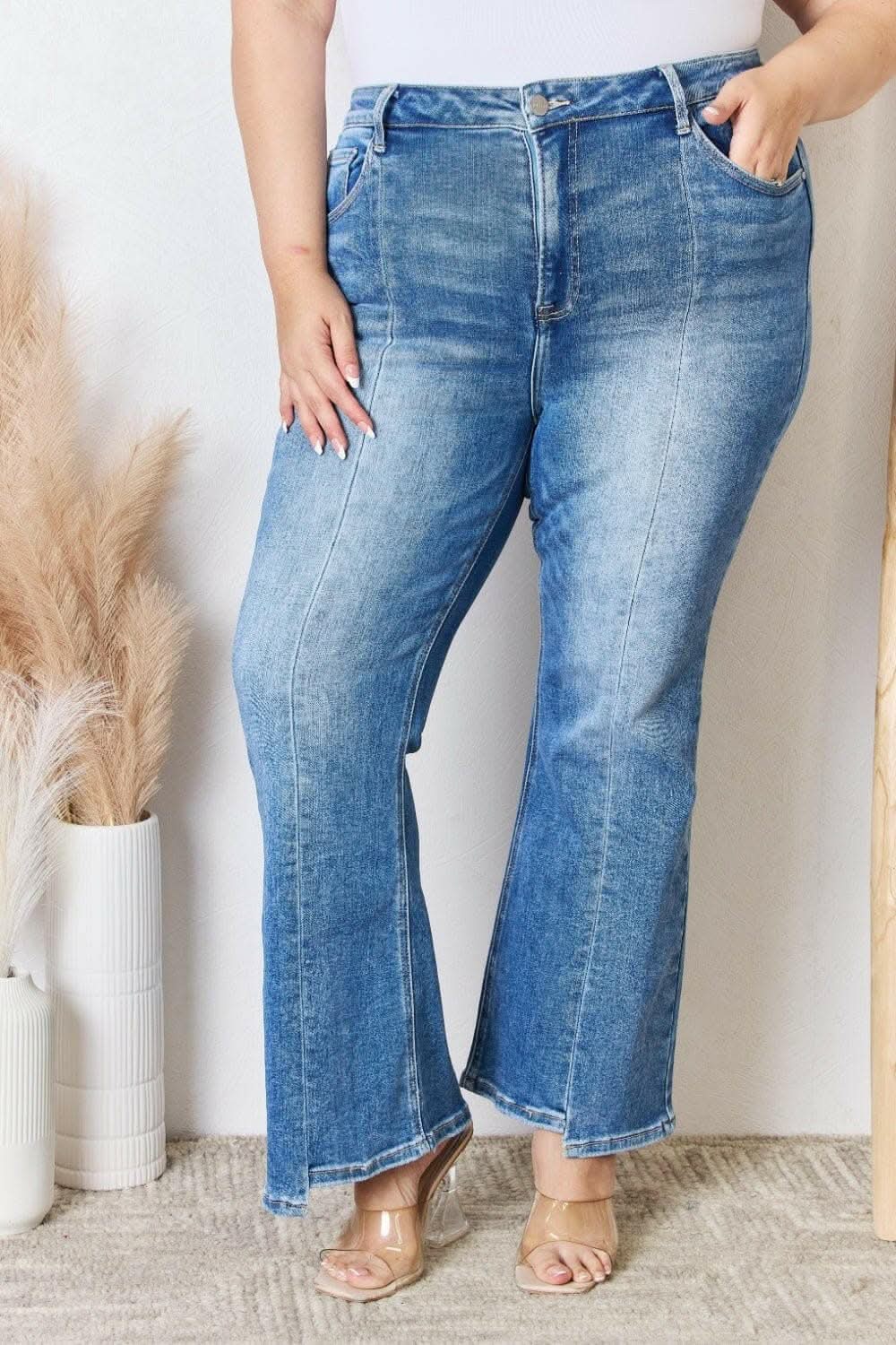 T-Shirts Trendsi Jeans & Denim Elevate Full Figure High Waist Ankle F