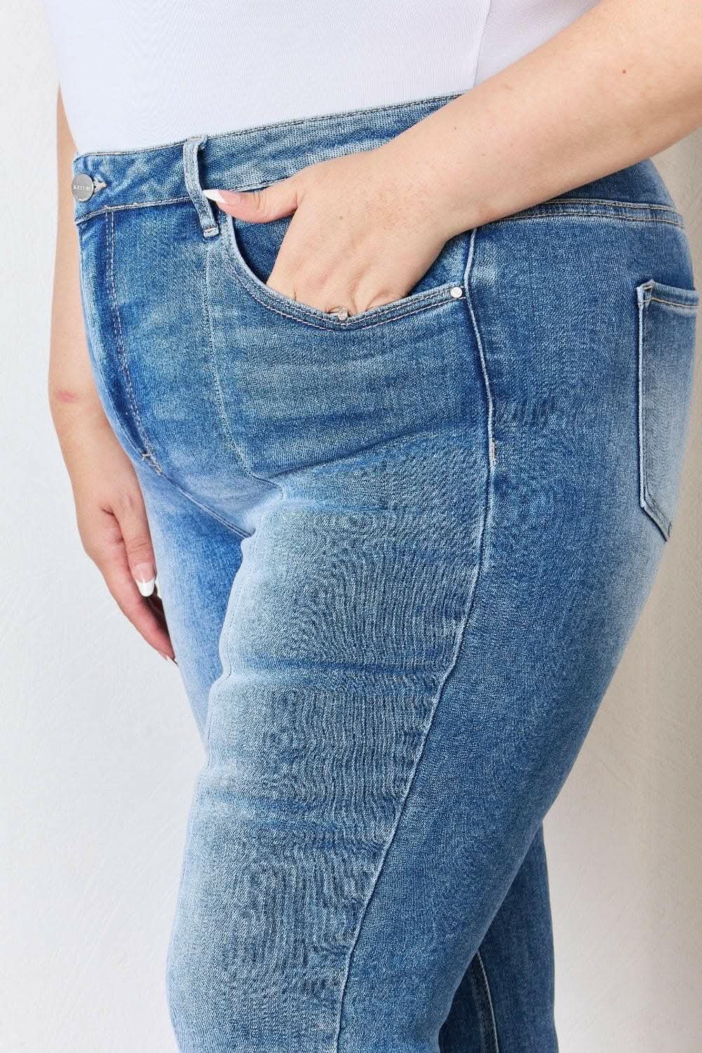 T-Shirts Trendsi Jeans & Denim Elevate Full Figure High Waist Ankle F
