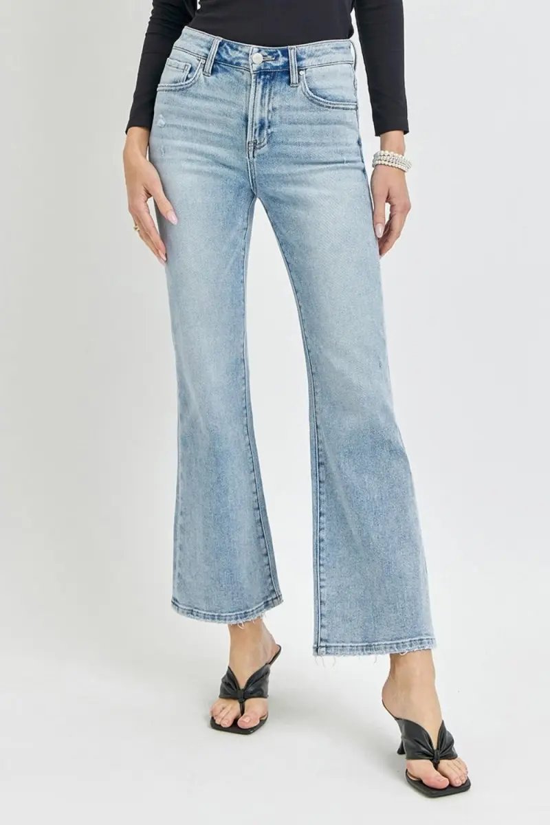 Shoes Trendsi RISEN High Rise Flare Jeans Women's Everyday Denim Slimming, USA Ship
