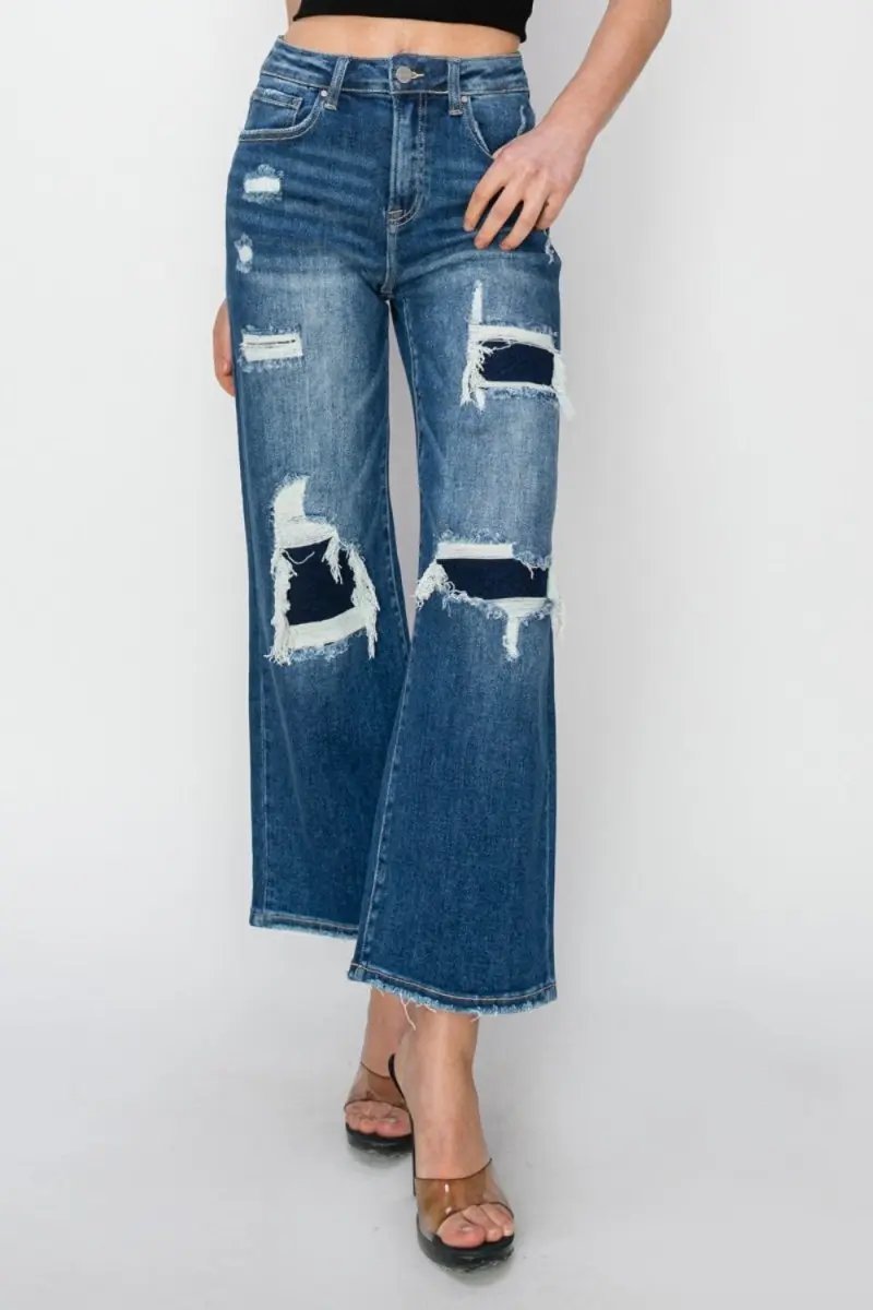 Accessories Trendsi Risen Jeans Women's High Rise Wide Leg Crop Jeans USA Shipped!