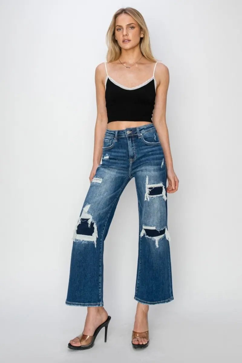 Accessories Trendsi Risen Jeans Women's High Rise Wide Leg Crop Jeans USA Shipped!