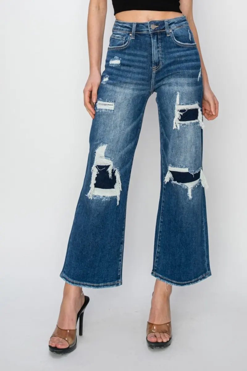 Accessories Trendsi Risen Jeans Women's High Rise Wide Leg Crop Jeans USA Shipped!