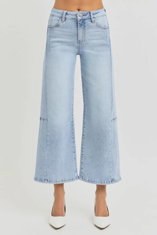 Accessories Trendsi RISEN High Rise Jeans Women's Everyday Wide Leg Crop Denim Comfortable