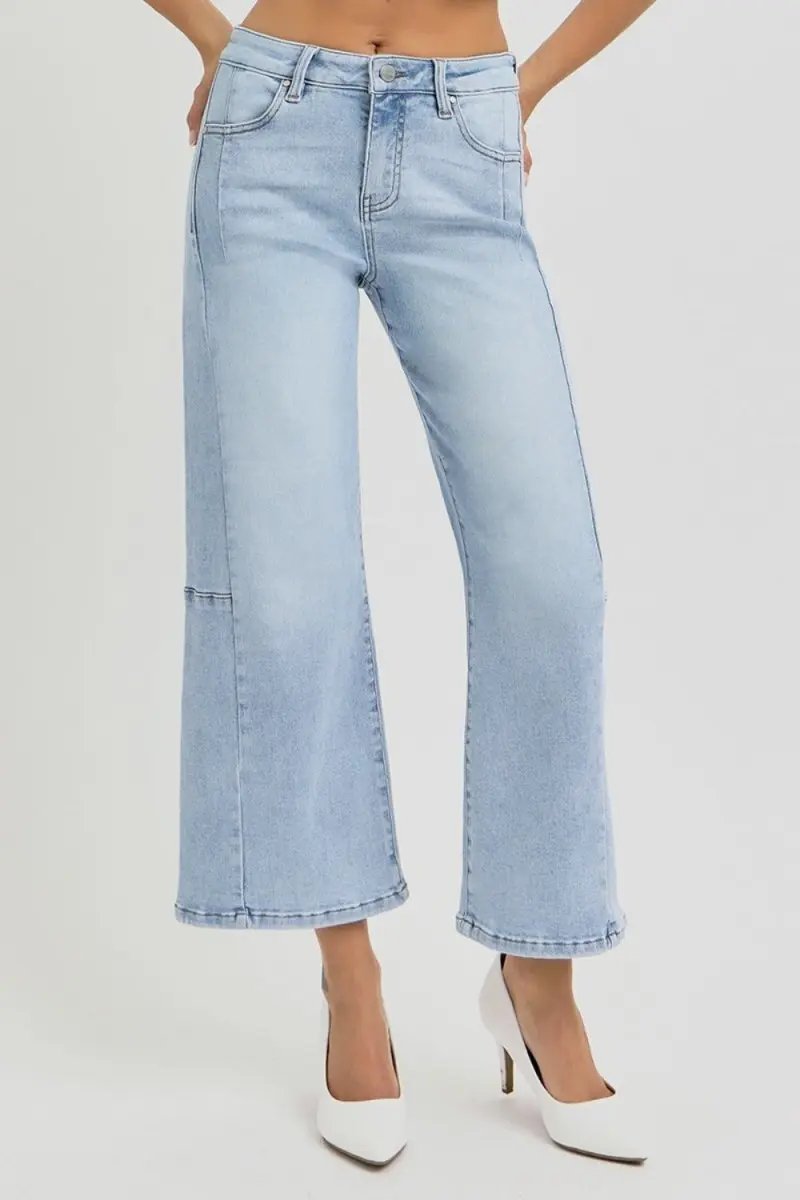 Accessories Trendsi RISEN High Rise Jeans Women's Everyday Wide Leg Crop Denim Comfortable