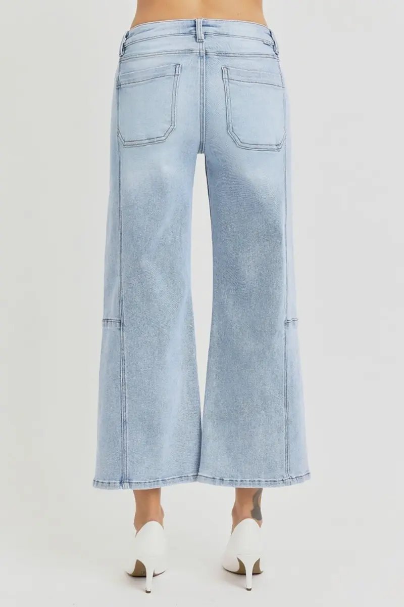 Accessories Trendsi RISEN High Rise Jeans Women's Everyday Wide Leg Crop Denim Comfortable