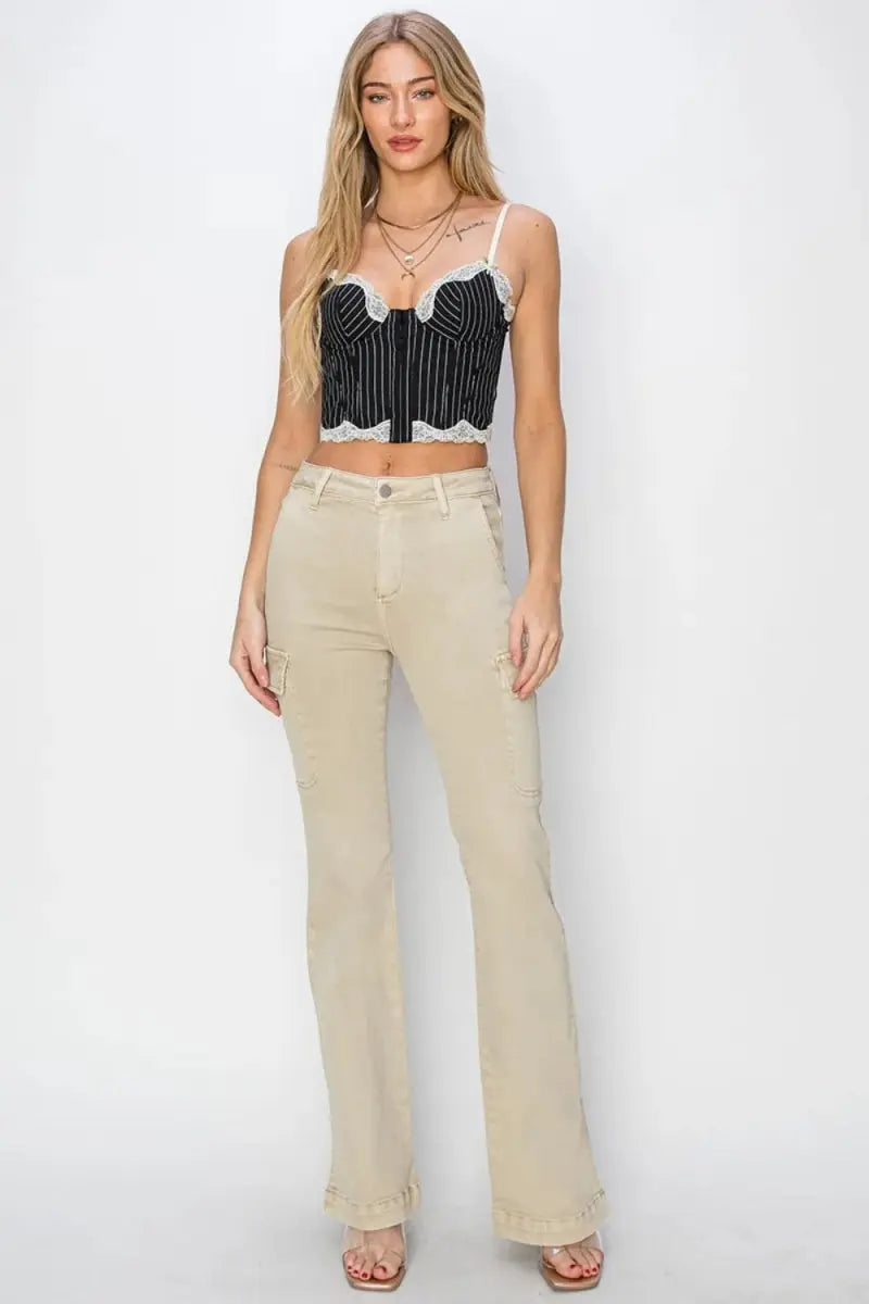 Cargo Jeans - High Rise - Bootcut