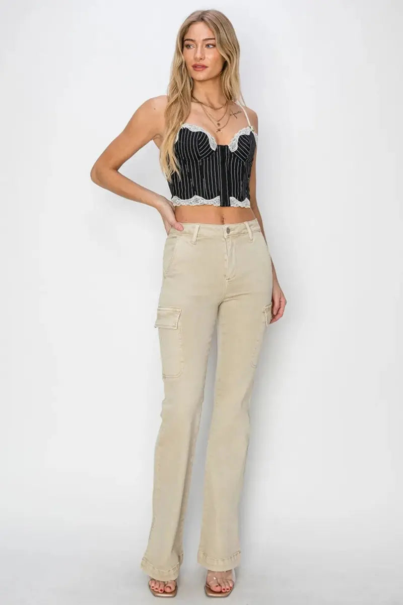 Cargo Jeans - High Rise - Bootcut