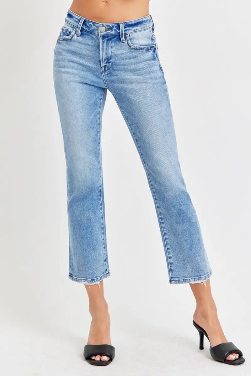 T-Shirts Trendsi RISEN Low Rise Jeans Women's Casual Slim Fit Denim Comfortable
