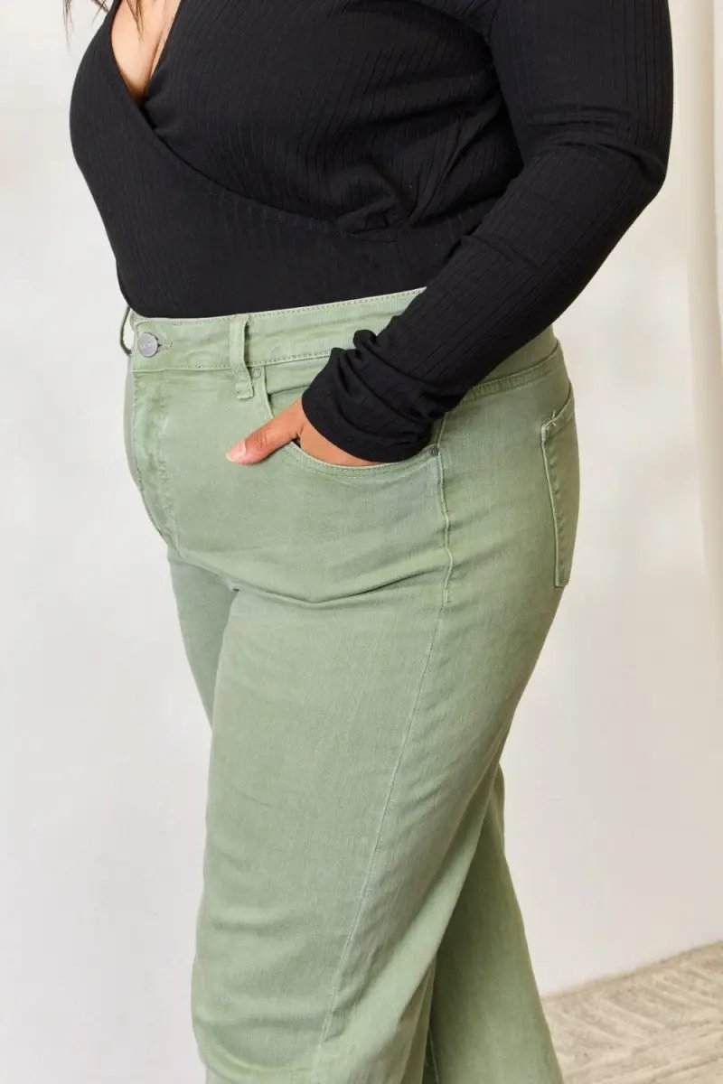 Accessories Trendsi RISEN Raw Hem Jeans Women's Casual Wide Leg Denim USA Ship