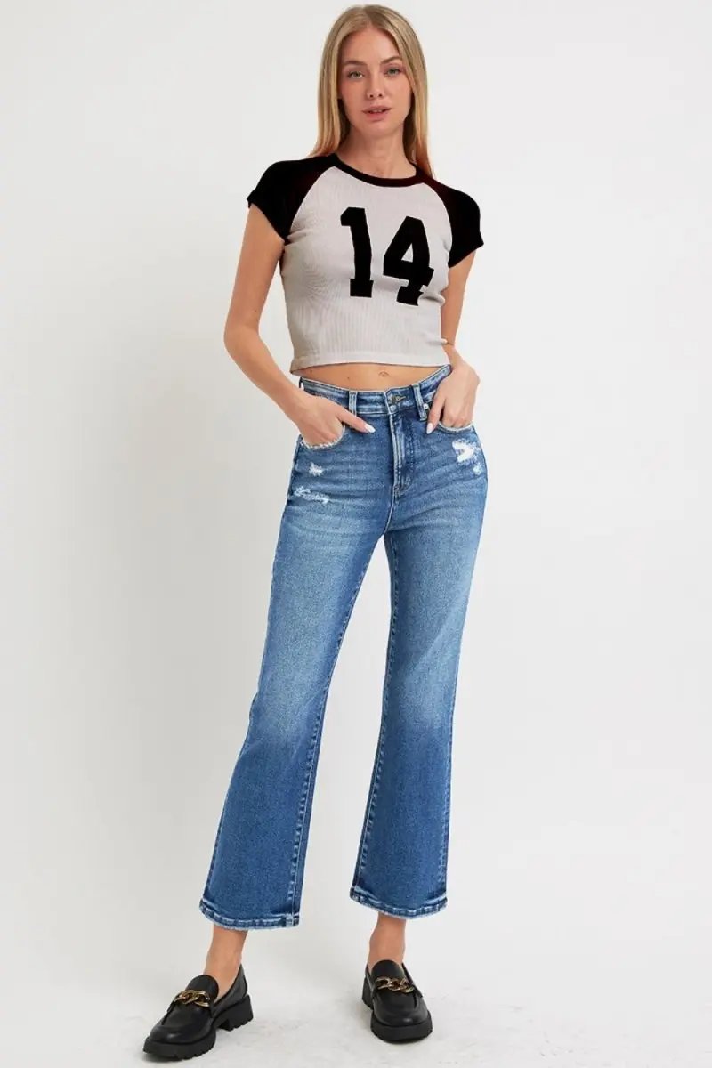 Shoes Trendsi RISEN Jeans Women's Tummy Control Bootcut Jeans Everyday Wear High Rise & Flattering