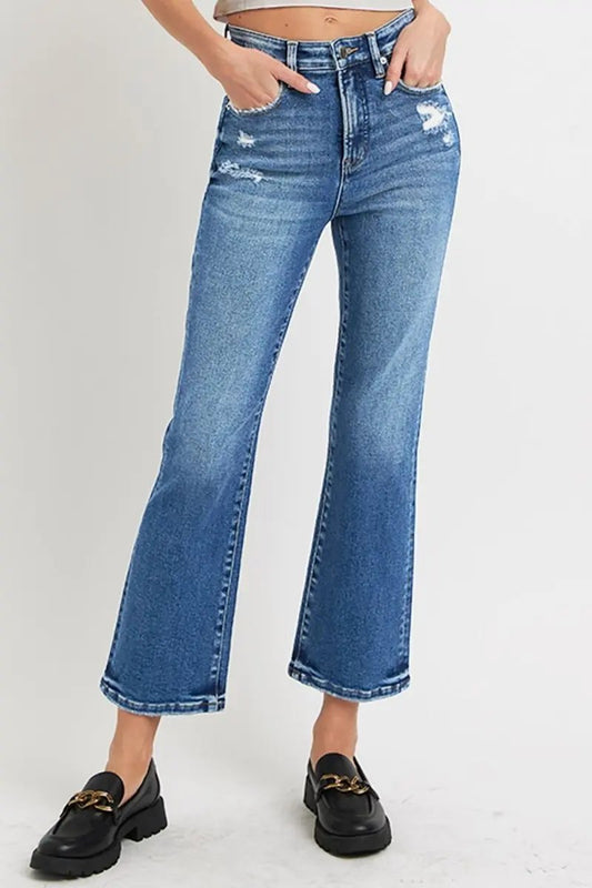 Zapatos Trendsi RISEN Jeans para mujer Vaqueros acampanados con control de abdomen para uso diario, tiro alto y favorecedores