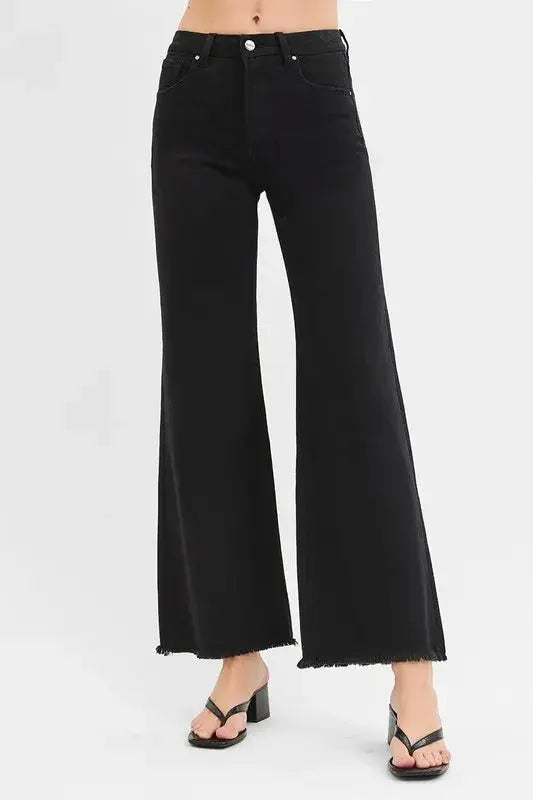 T-Shirts Trendsi RISEN Jeans + Tummy Control High Rise + Everyday Wear + Women's Jeans + Wide Leg, Plus Size