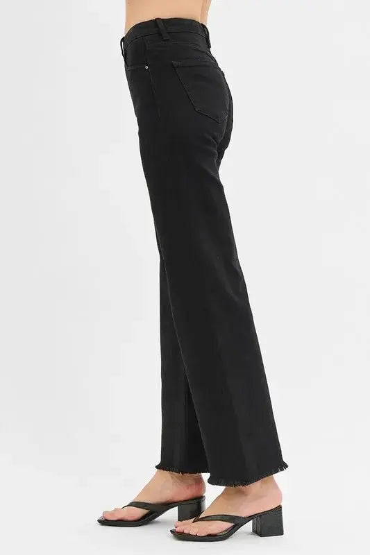 T-Shirts Trendsi RISEN Jeans + Tummy Control High Rise + Everyday Wear + Women's Jeans + Wide Leg, Plus Size