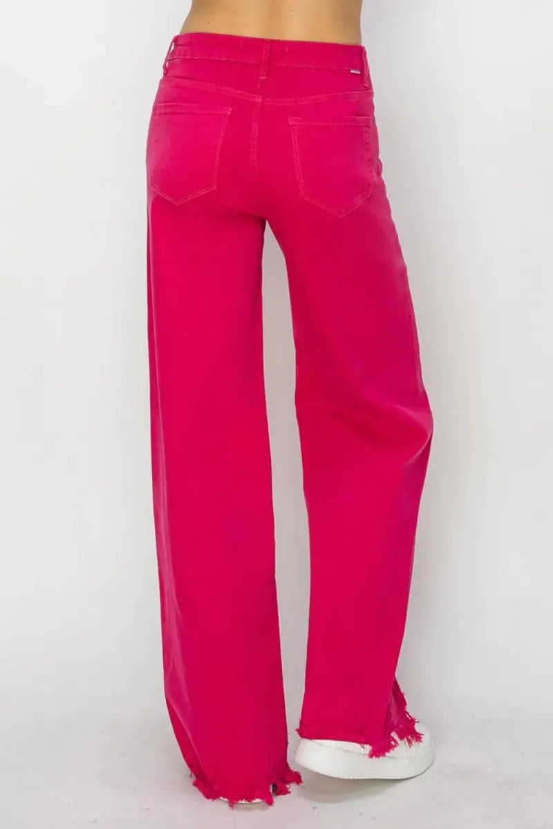 T-Shirts Trendsi High Rise Wide Leg Jeans Women's Trendy Casual Denim - Comfy Fit