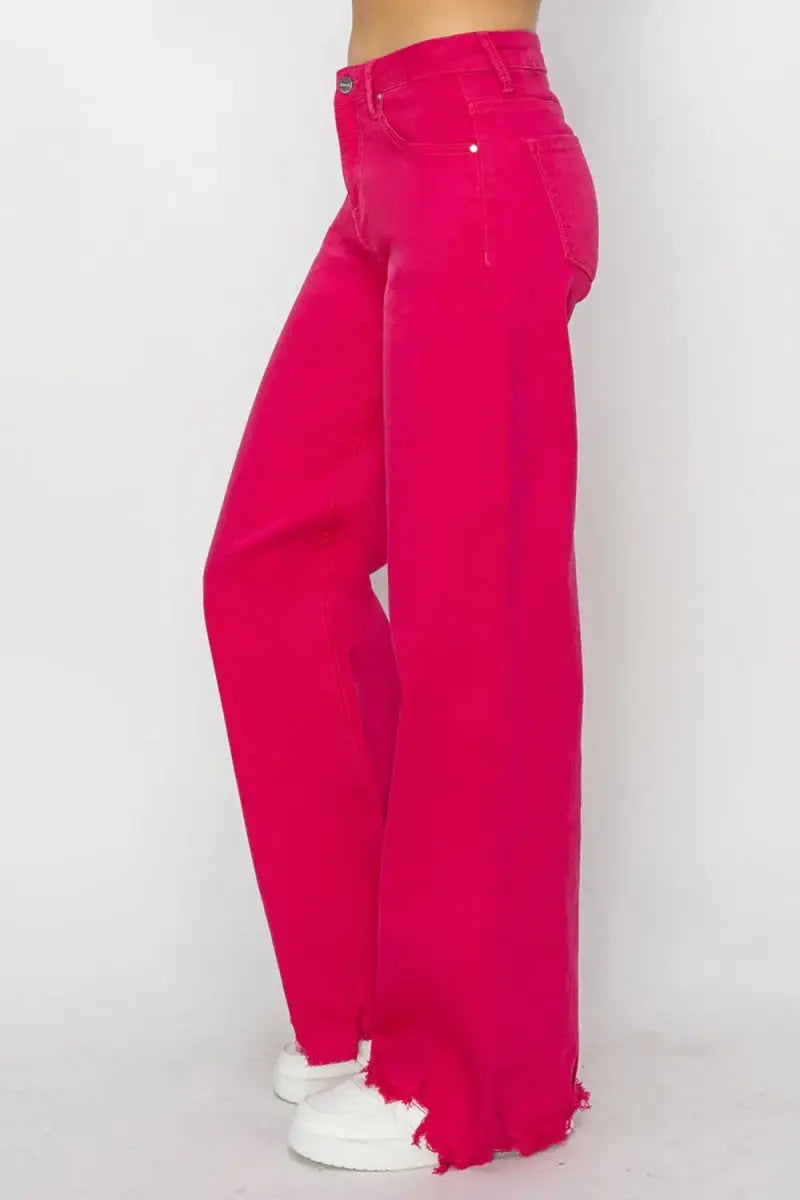 T-Shirts Trendsi High Rise Wide Leg Jeans Women's Trendy Casual Denim - Comfy Fit