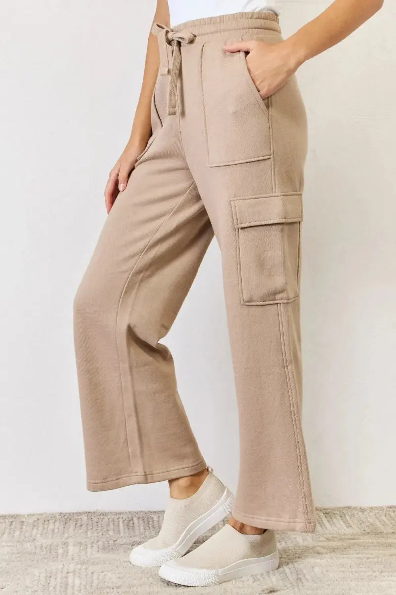 Trendsi Cargo Pants Women's Everyday High Waist Wide Leg Trousers - Comfy Fit
