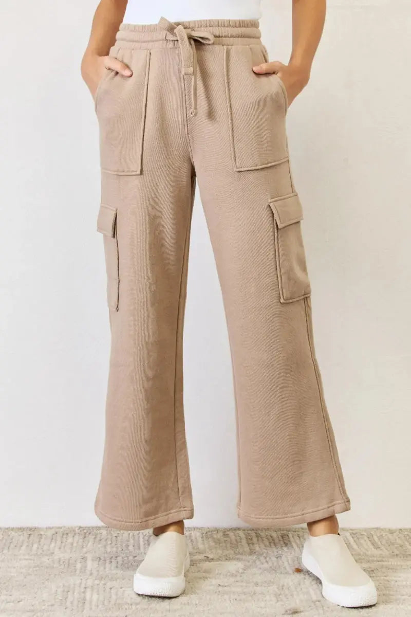 Trendsi Cargo Pants Women's Everyday High Waist Wide Leg Trousers - Comfy Fit