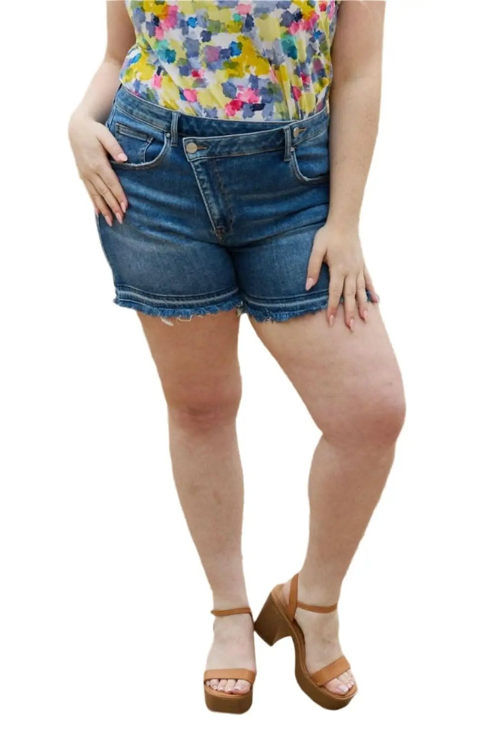 Trendsi Jeans & Denim - Shorts asimétricos Maya con botones - Tren
