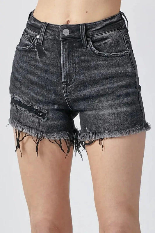 Pantalones cortos vaqueros de mujer - Bolsillos con bajo sin rematar - Verano informal