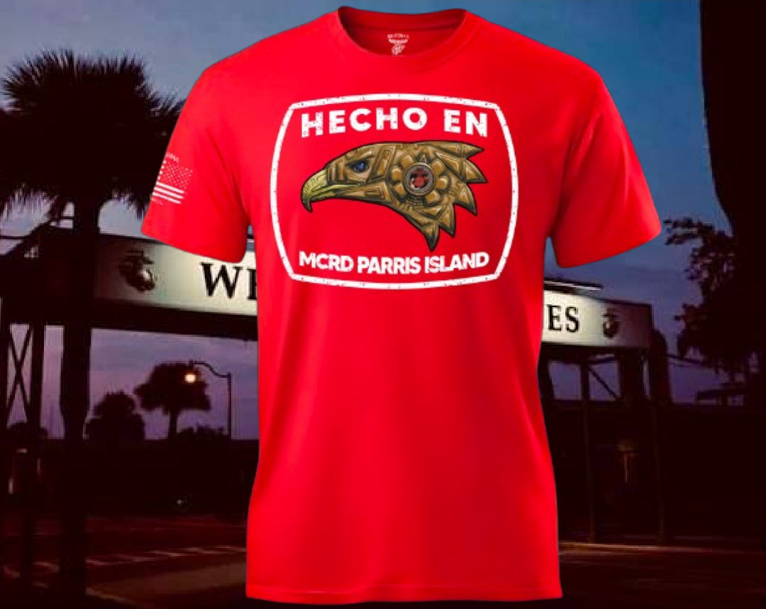 Camiseta Hecho en MCRD San Diego/Parris Island de MEXUSMAR Apparel