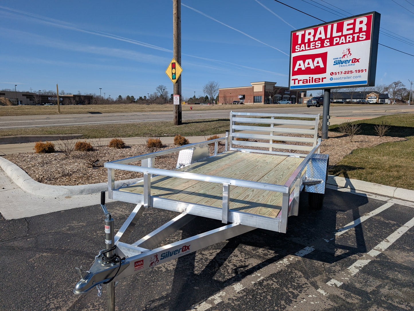 Silver Ox 6x12 Single Axle Aluminum Utility Trailer with Bi Fold Gate