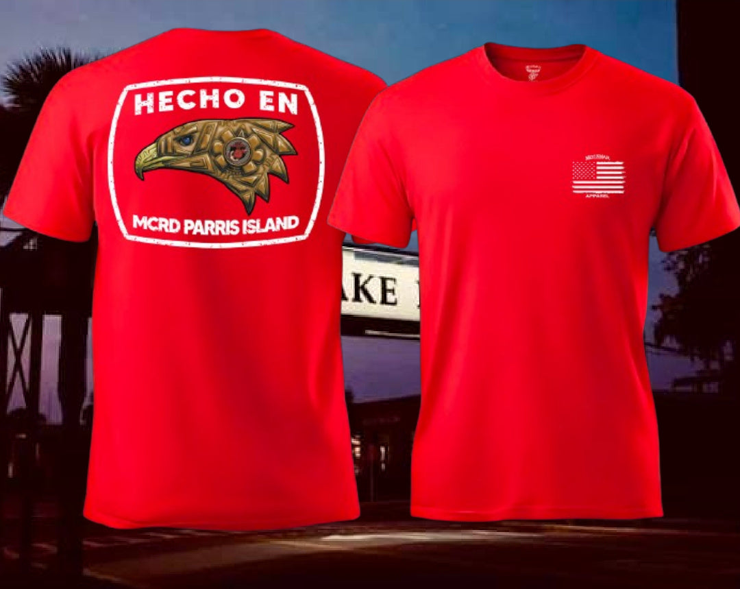 Camiseta Hecho en MCRD San Diego/Parris Island de MEXUSMAR Apparel