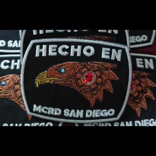 Hecho En MCRD San Diego patches by La Línea MEXUSMAR