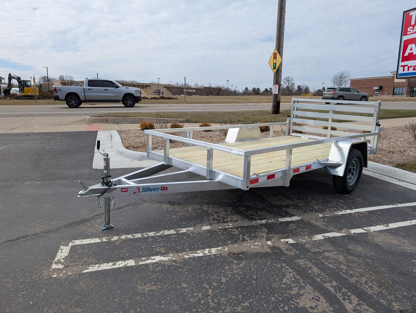 Silver Ox 6x12 Single Axle Aluminum Utility Trailer with Bi Fold Gate