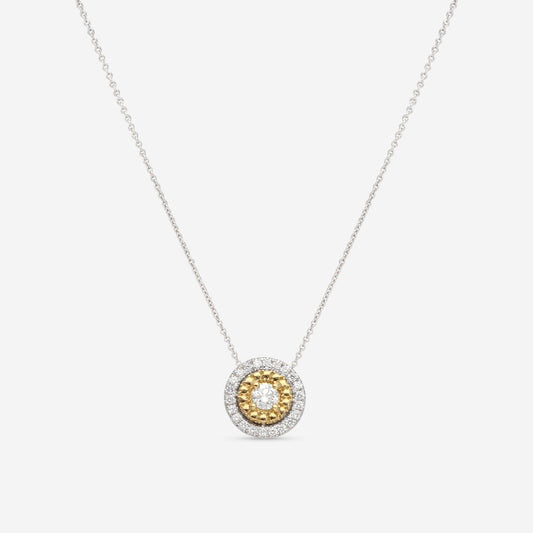 Roberto Coin 18K White & Yellow Siena Diamond Dot Large Pendant Necklace 111479AVCHX0