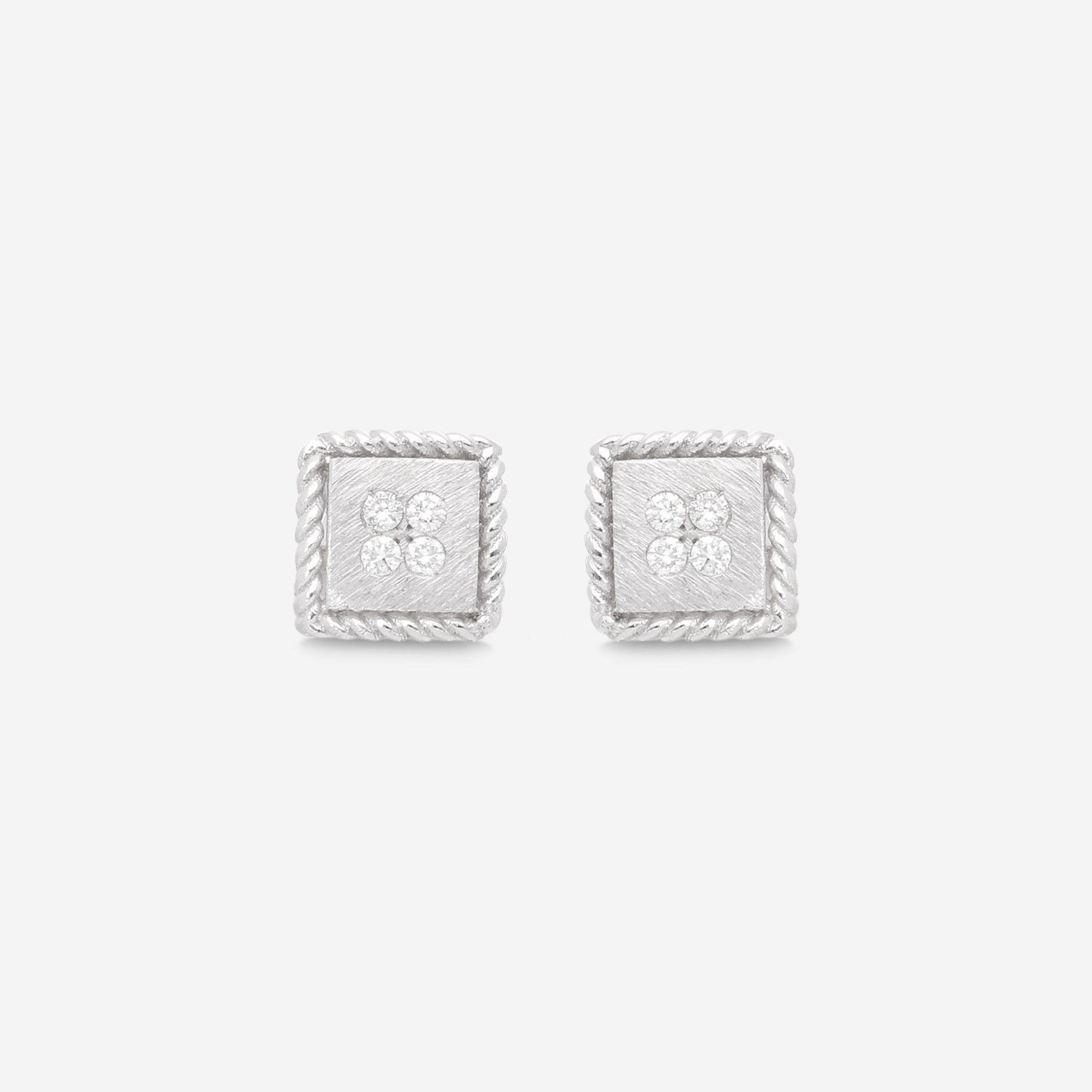 Roberto Coin Palazzo Ducale 18K White Gold Diamond Stud Earrings 7772792AWERX