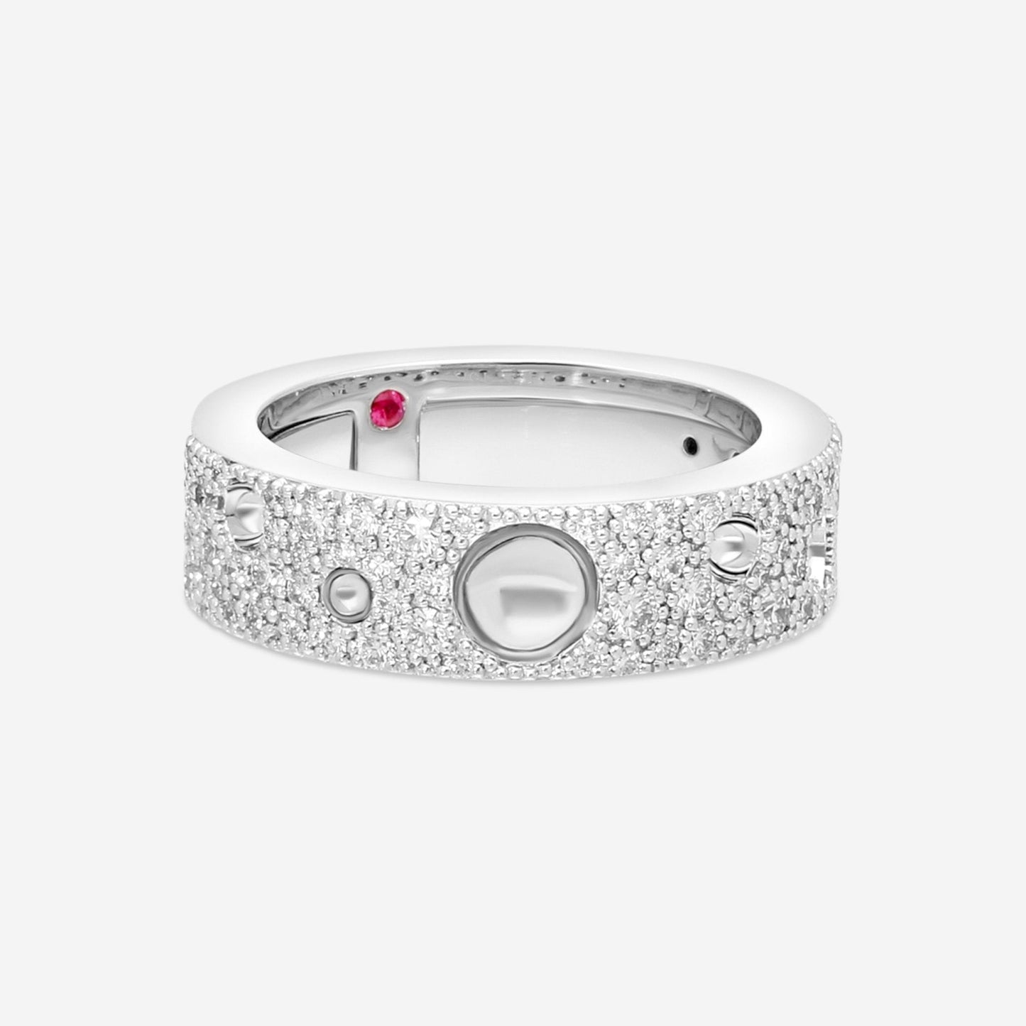 Roberto Coin Pois Moi Luna 18K White Gold Diamond Band Ring Sz. 6.5 8882509AW70X